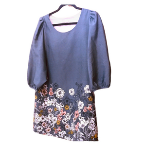 Blue floral shift dress, Sz M